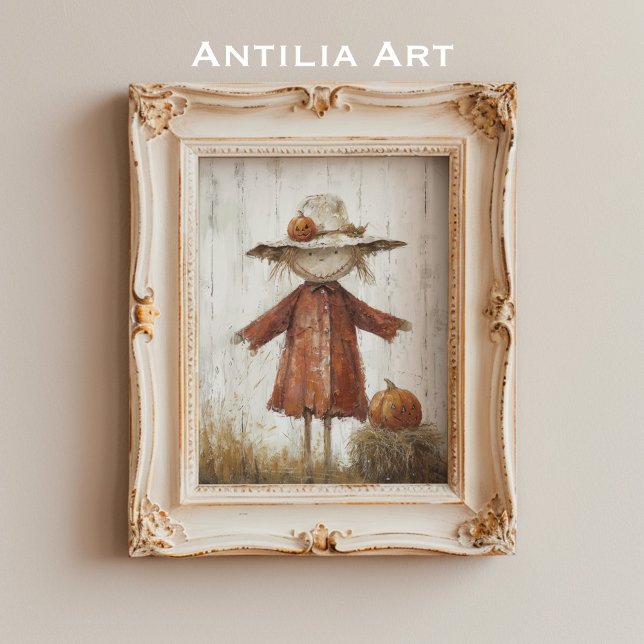 Poster Retrato Espantalho Pintura Pintura Homem-Palha (Criador carregado)