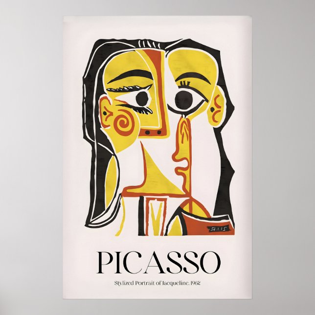 Poster Retrato Estilizado de Picasso Jacqueline962 Abstra (Frente)