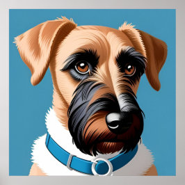 Poster Retrato Estilizado de um Cão Terrier