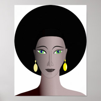 Póster Retrato feminino afro-americano