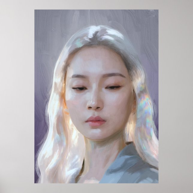 Poster Retrato Feminino Calmo e Sereno (Frente)