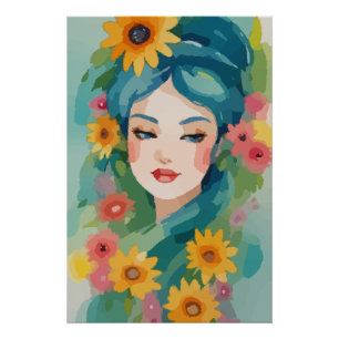 Póster Retrato Floral Daydreit