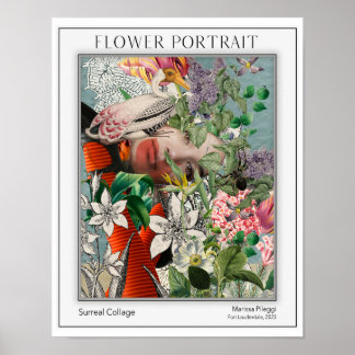 Poster Retrato Floral Elegante