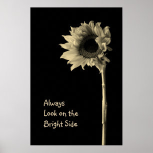 Poster Retrato Floral "Sempre Olhe no Lado Brilho"