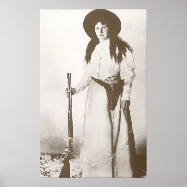 Poster Retrato fotográfico de 1910 de uma vaqueira segura (Frente)