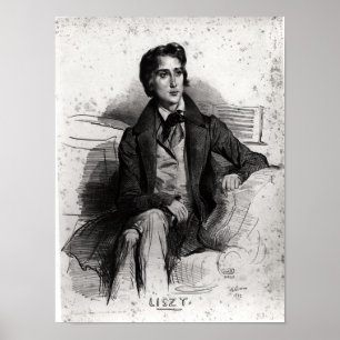 Póster Retrato Franz Liszt do agosto de 1832