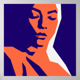 Poster Retrato Geométrico das Mulheres Modernas