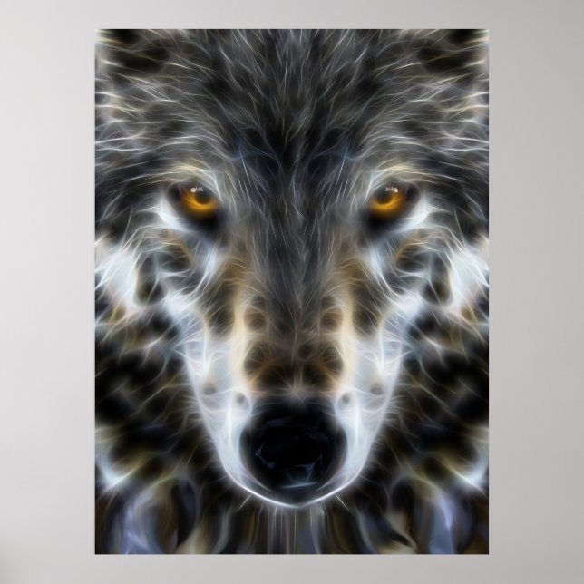 Poster Retrato gráfico Wolf Inspirational (Frente)