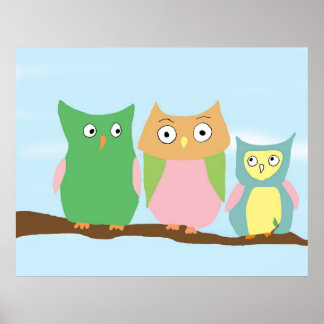 Póster Retrato grande da família Owl