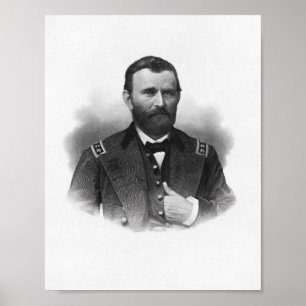 Poster Retrato gravado do General Grant