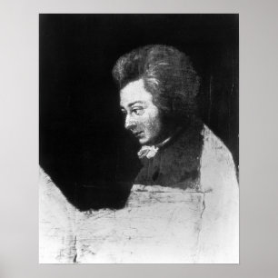 Póster Retrato inacabado de Wolfgang Amadeus Mozart