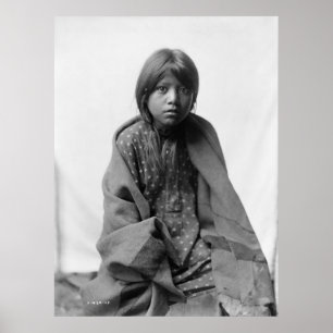 Póster Retrato indiano do vintage do nativo americano