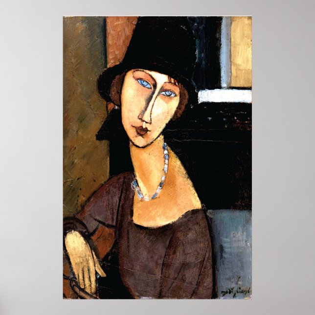 Póster Retrato Jeanne Hébuterne Au Chapeau (Frente)