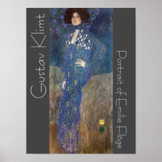 Poster Retrato Klimt restaurado da pintura de Emilie Flög