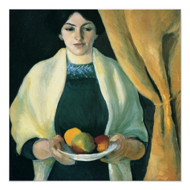Póster Retrato Macke Vintage August Com Maçãs (Frente)