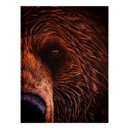 Póster Retrato Majestoso de Urso – Arte de Animal Selvage