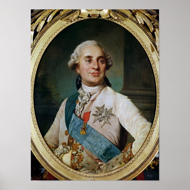 Poster Retrato Medalhão de Luís XVI 1775 (Frente)