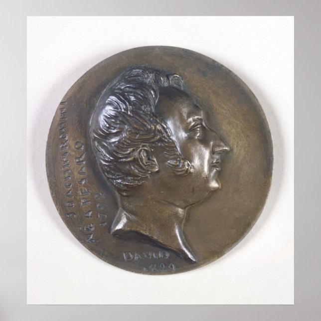 Poster Retrato Medallion de Gioacchino Rossini 1829 (Frente)