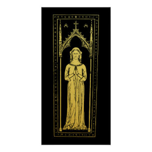 Póster Retrato medieval inglês 1300 Lady Joan Cobham