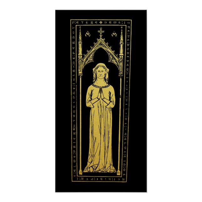 Póster Retrato medieval inglês 1300 Lady Joan Cobham (Frente)