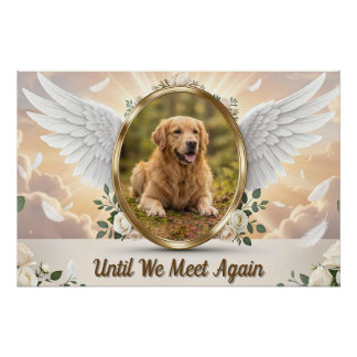 Póster Retrato Memorial Personalizado de Asas de Anjo par