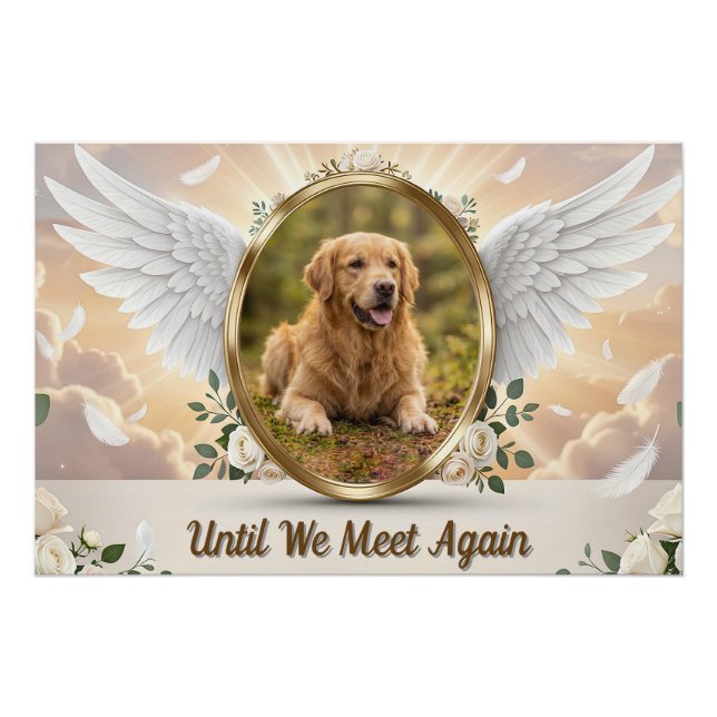 Póster Retrato Memorial Personalizado de Asas de Anjo par (Frente)