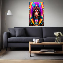 Poster Retrato: Mictēcacihuātl a Deusa Asteca | Arte AI