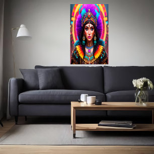 Poster Retrato: Mictēcacihuātl a Deusa Asteca   Arte AI