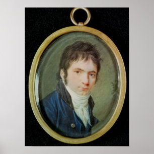 Póster Retrato Miniatura de Ludwig Van Beethoven , 1802