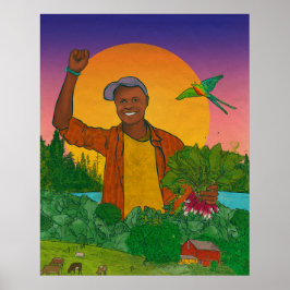 Poster Retrato: Moisés Momanyi, Dawn2Dusk Fazenda e Kilim