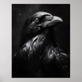 Poster Retrato Monocromático de Corvo