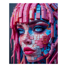 Póster Retrato Neon Block