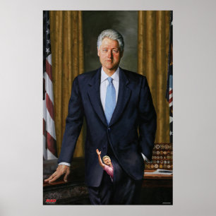 Poster Retrato Oficial de Bill Clinton da Revista MAD