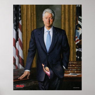Póster Retrato Oficial de Bill Clinton da Revista MAD