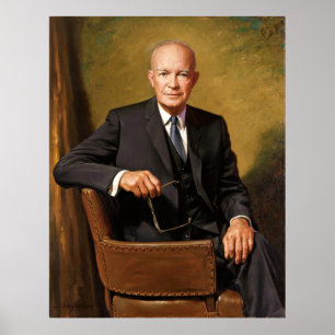 Poster Retrato oficial do presidente Dwight Eisenhower na