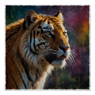 Póster Retrato Painterly Noble Tiger