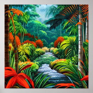 Poster Retrato paisagístico de uma selva
