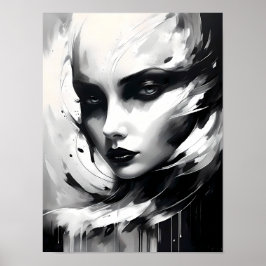 Poster Retrato para mulheres Abstrato brancas e pretas