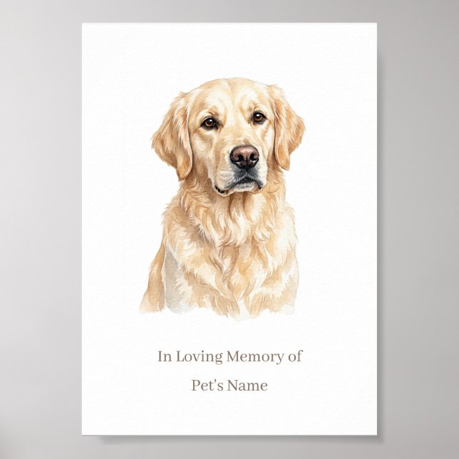 Poster Retrato Personalizado de Memorial de Cachorro com  (Frente)