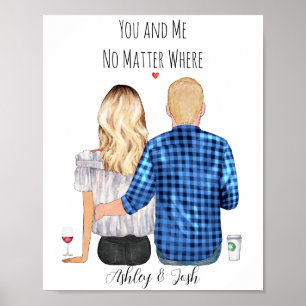 Poster Retrato personalizado do casal