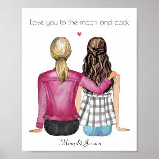 Poster Retrato personalizado personalizado do dia da mãe