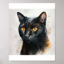 Poster Retrato Pet Personalizado, Pintura De Gato De Aqua