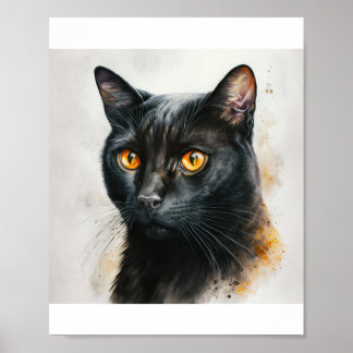 Poster Retrato Pet Personalizado, Pintura De Gato De Aqua
