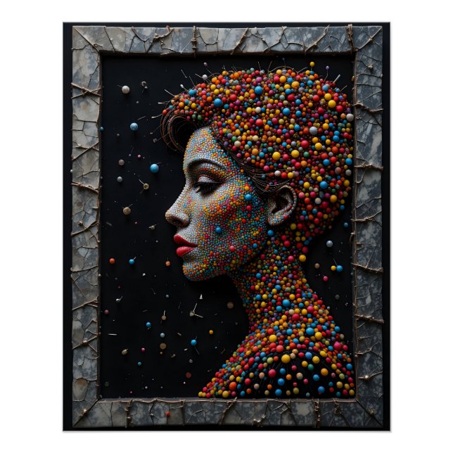 Póster Retrato Pin-Pattern (Frente)