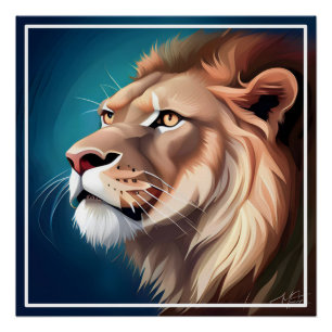 Póster Retrato Posicionado Lion-Side-56557