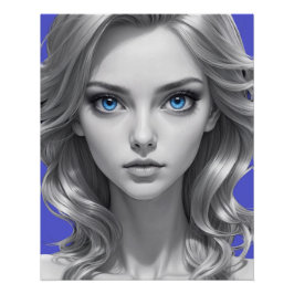 Póster Retrato preto e branco elegante