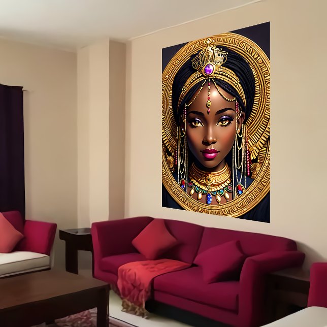Poster Retrato principal de uma Rainha Africana | AI Art  (Criador carregado)