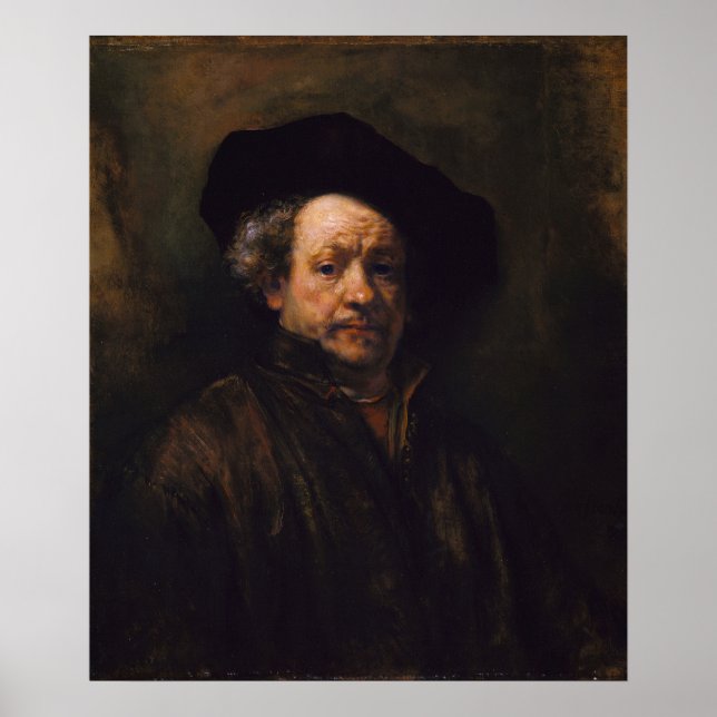 Poster Retrato próprio de Rembrandt (Frente)