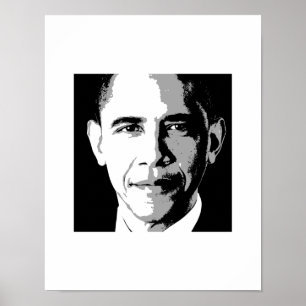 PÓSTER RETRATO QUADRADO DE BARACK OBAMA - .PNG