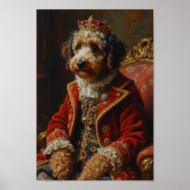 Poster Retrato Real de Bernedoodle (Frente)